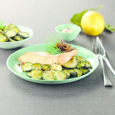 Zalm met courgettes